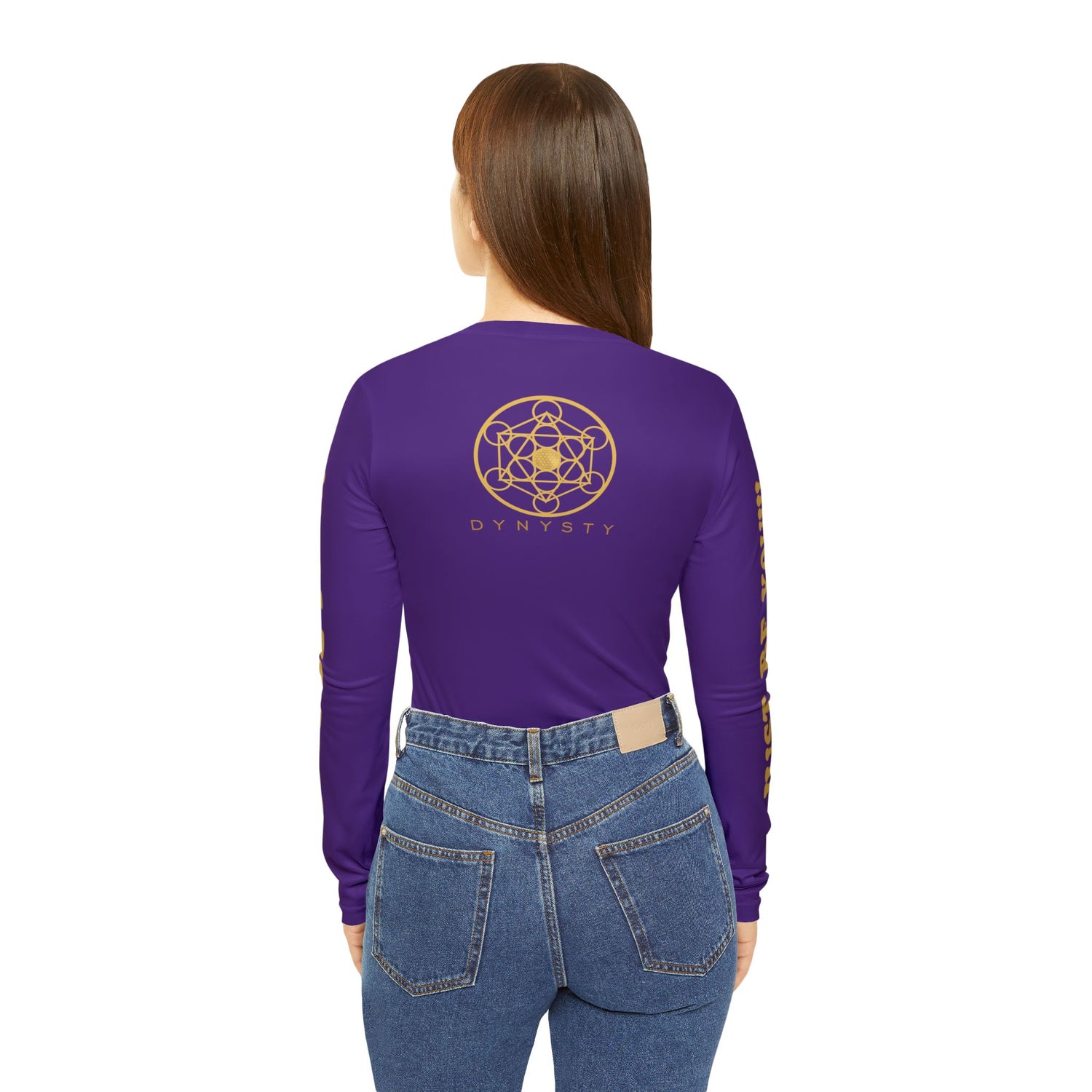 JUST BE YOU!!! Women's Long Sleeve V-neck Shirt (AOP) - PURPLE