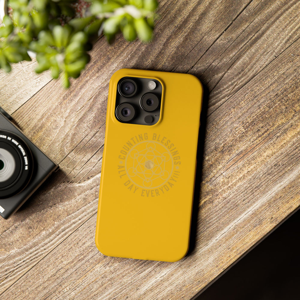 COUNTING BLESSINGS ALL DAY EVERYDAY!!! - Slim Phone Cases, Case-Mate - YELLOW