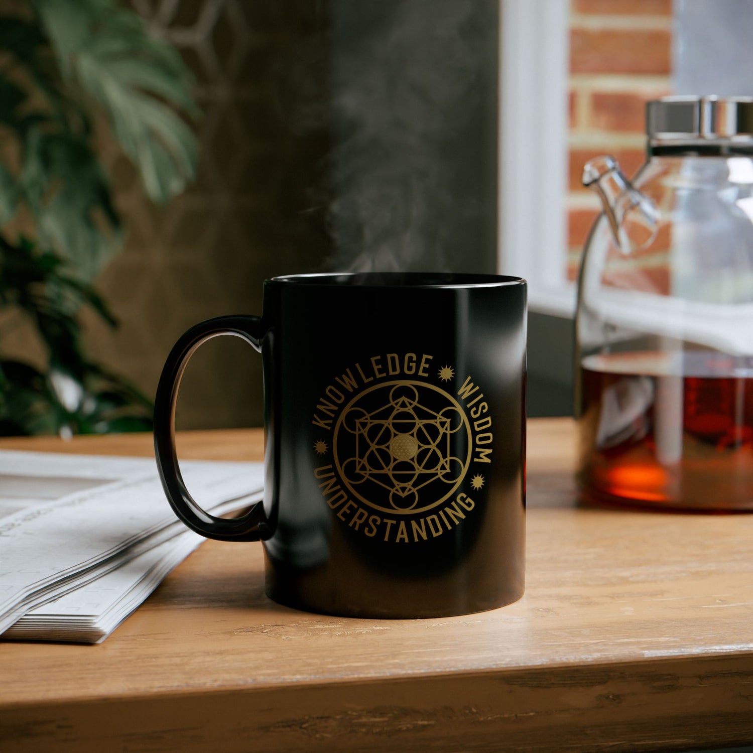 KNOWLEDGE  WISDOM  UNDERSTANDING - 11oz Black Mug