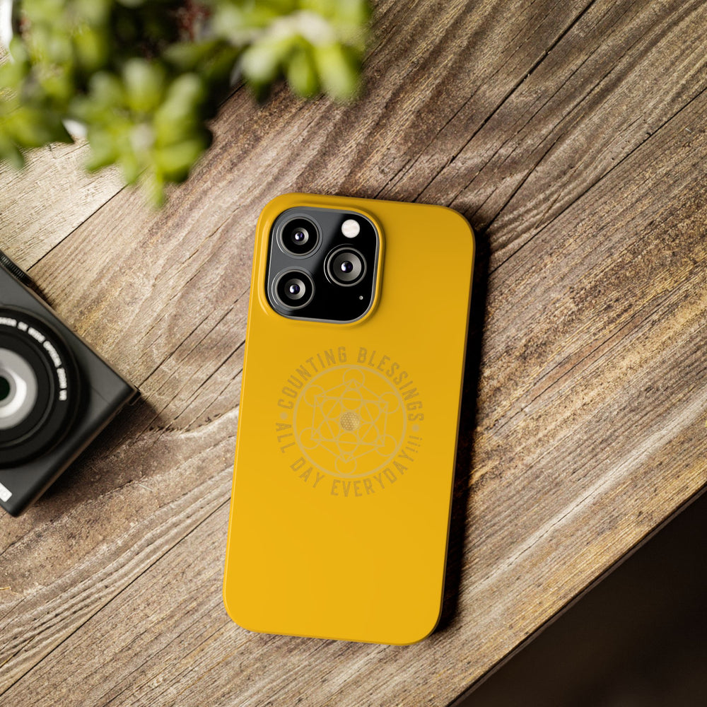 COUNTING BLESSINGS ALL DAY EVERYDAY!!! - Slim Phone Cases, Case-Mate - YELLOW