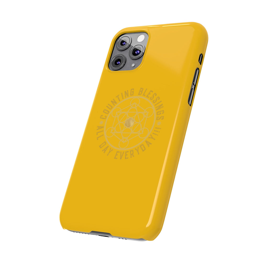 COUNTING BLESSINGS ALL DAY EVERYDAY!!! - Slim Phone Cases, Case-Mate - YELLOW