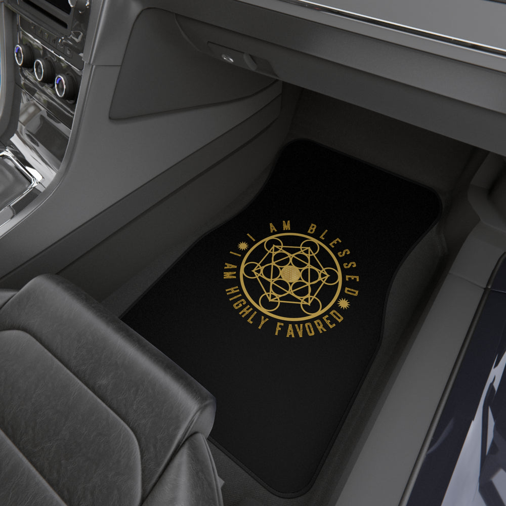 I AM BLESSED I AM HIGHLY FAVORED - Car Mats (Set of 4) - Black