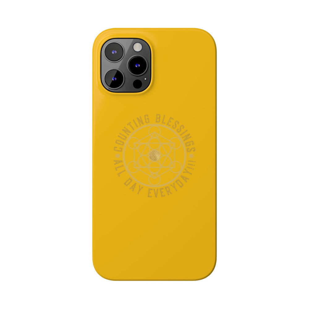 COUNTING BLESSINGS ALL DAY EVERYDAY!!! - Slim Phone Cases, Case-Mate - YELLOW