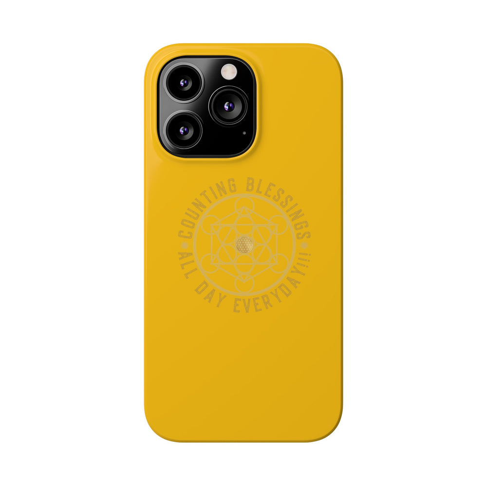 COUNTING BLESSINGS ALL DAY EVERYDAY!!! - Slim Phone Cases, Case-Mate - YELLOW