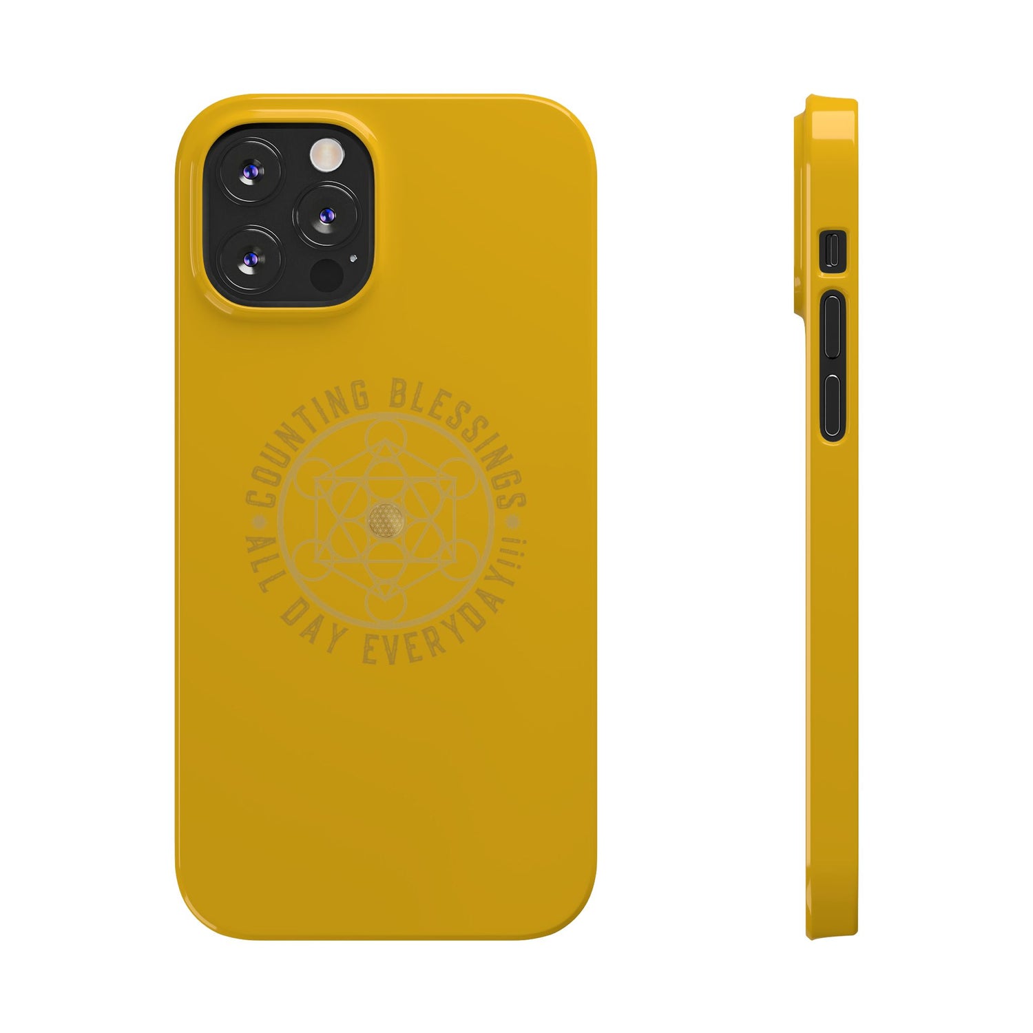 COUNTING BLESSINGS ALL DAY EVERYDAY!!! - Slim Phone Cases, Case-Mate - YELLOW