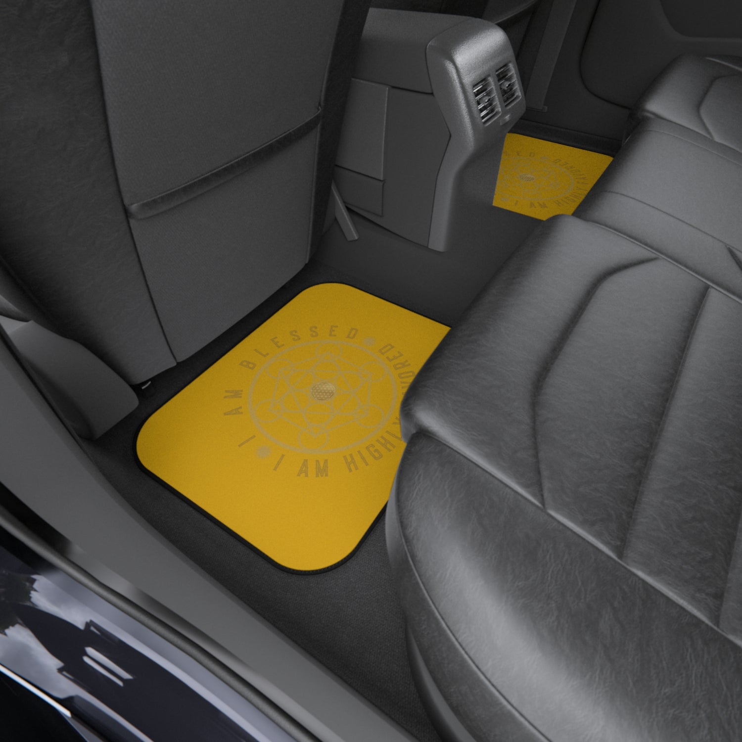 I AM BLESSED I AM HIGHLY FAVORED - Car Mats (Set of 4) - Yellow