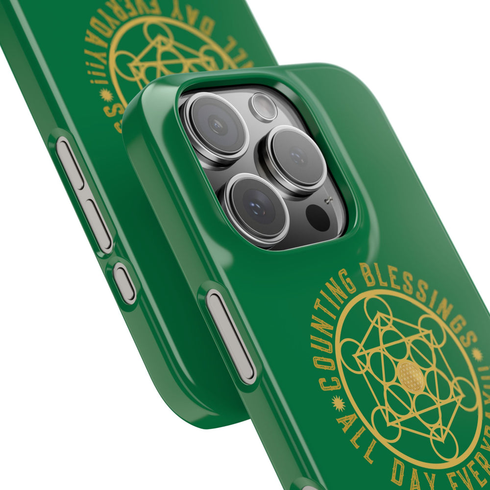COUNTING BLESSINGS ALL DAY EVERYDAY!!! - Slim Phone Cases, Case-Mate - GREEN