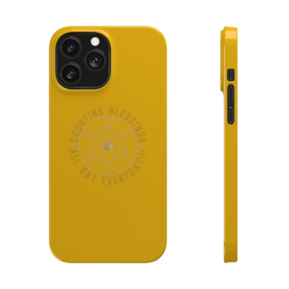 COUNTING BLESSINGS ALL DAY EVERYDAY!!! - Slim Phone Cases, Case-Mate - YELLOW