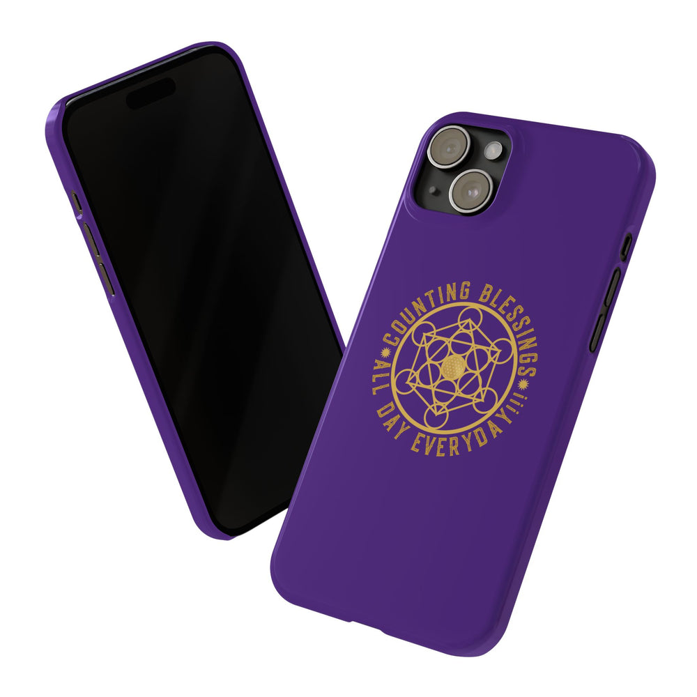 COUNTING BLESSINGS ALL DAY EVERYDAY!!! - Slim Phone Cases, Case-Mate - PURPLE