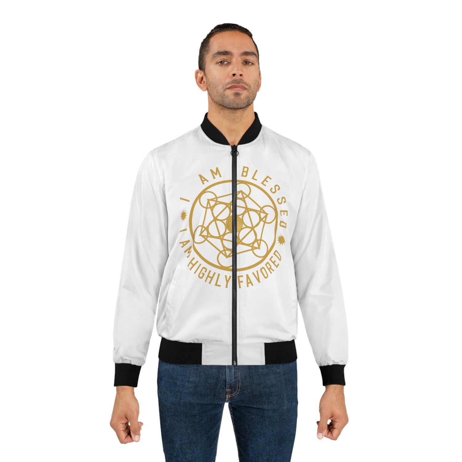 I AM BLESSED I AM HIGHLY FAVORED!!!- Men's Bomber Jacket (AOP)