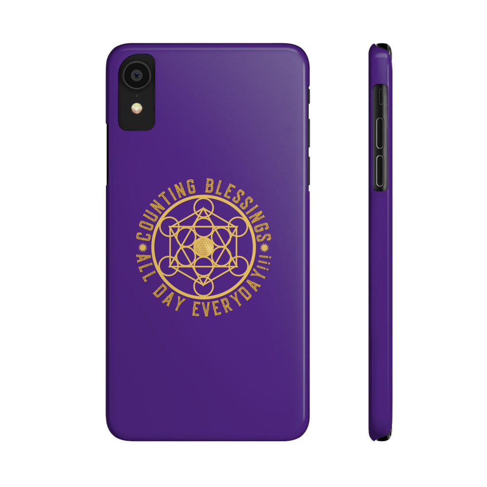 COUNTING BLESSINGS ALL DAY EVERYDAY!!! - Slim Phone Cases, Case-Mate - PURPLE