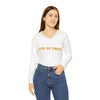 JUST BE YOU!!! Women's Long Sleeve V-neck Shirt (AOP)