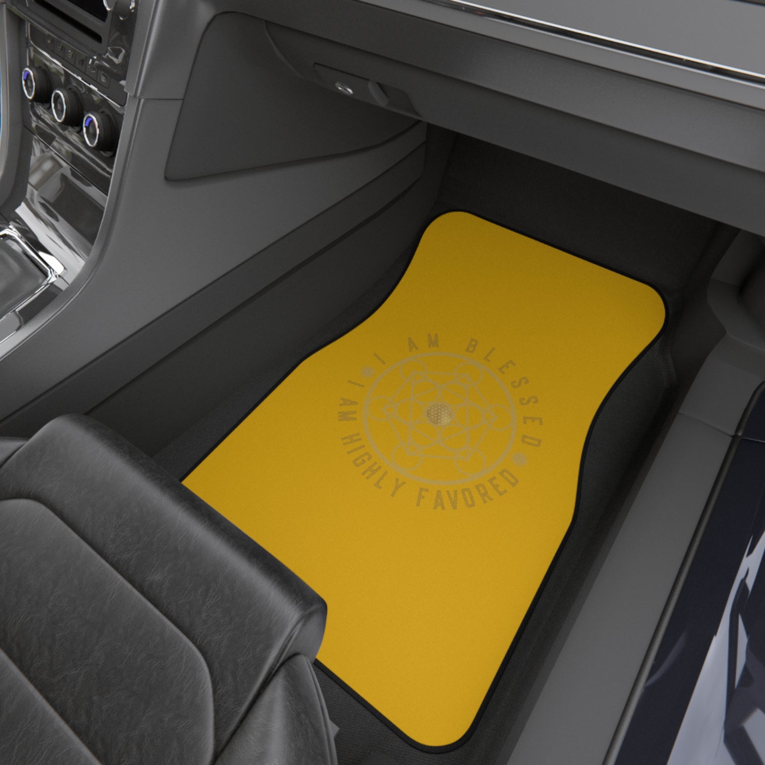 I AM BLESSED I AM HIGHLY FAVORED - Car Mats (Set of 4) - Yellow