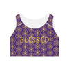 BLESSED - Pattern Design - Sports Bra (AOP)  - PURPLE