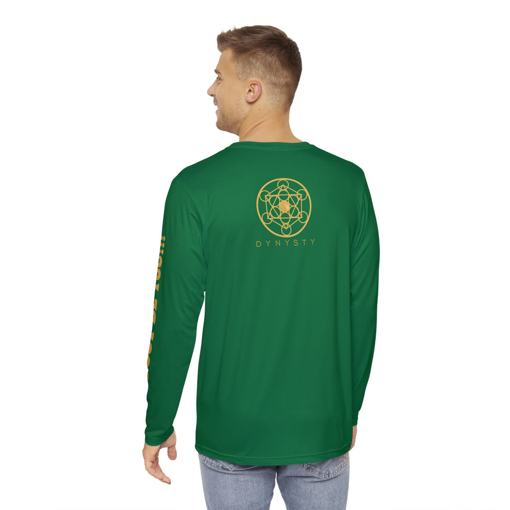 JUST BE YOU!!! Men's Long Sleeve Shirt (AOP) - GREEN