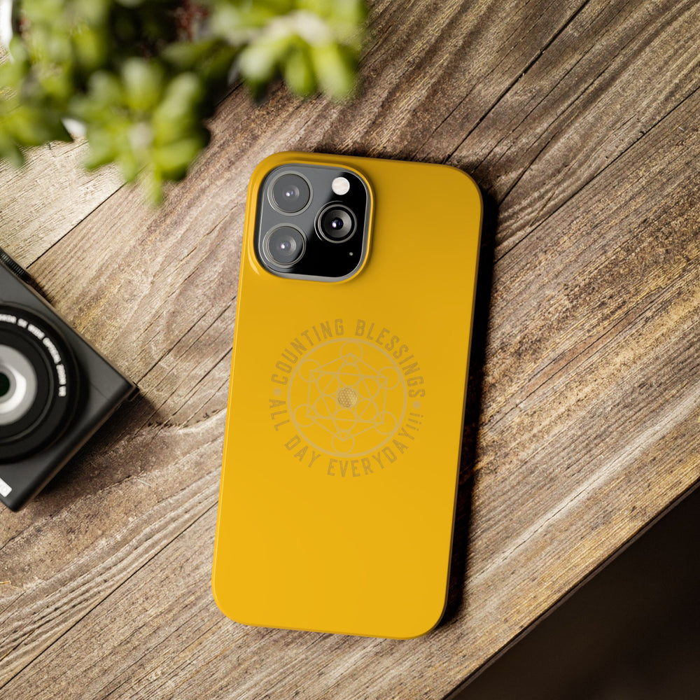 COUNTING BLESSINGS ALL DAY EVERYDAY!!! - Slim Phone Cases, Case-Mate - YELLOW
