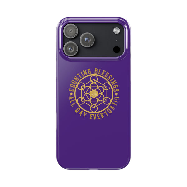COUNTING BLESSINGS ALL DAY EVERYDAY!!! - Slim Phone Cases, Case-Mate - PURPLE