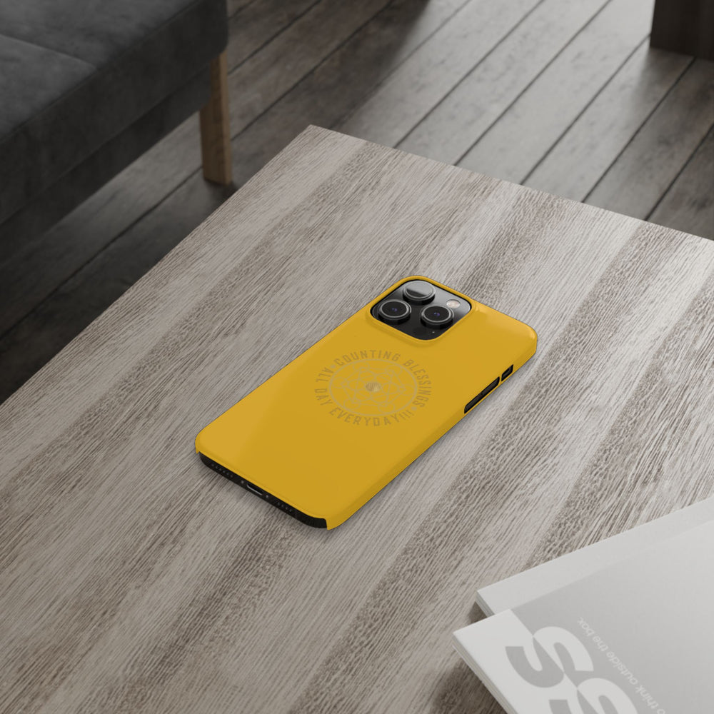 COUNTING BLESSINGS ALL DAY EVERYDAY!!! - Slim Phone Cases, Case-Mate - YELLOW