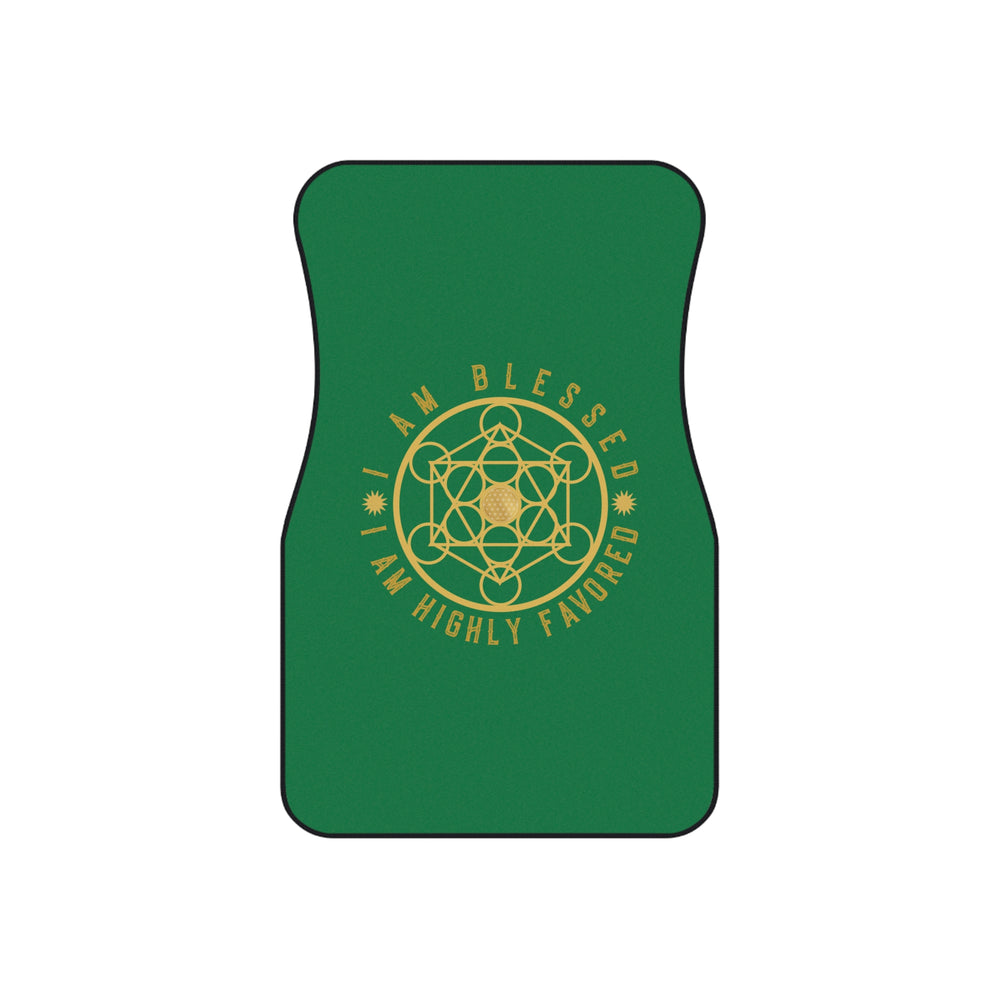 I AM BLESSED I AM HIGHLY FAVORED - Car Mats (Set of 4) - Green