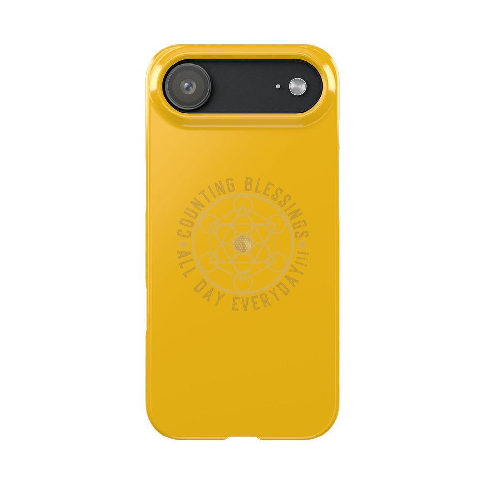 COUNTING BLESSINGS ALL DAY EVERYDAY!!! - Slim Phone Cases, Case-Mate - YELLOW