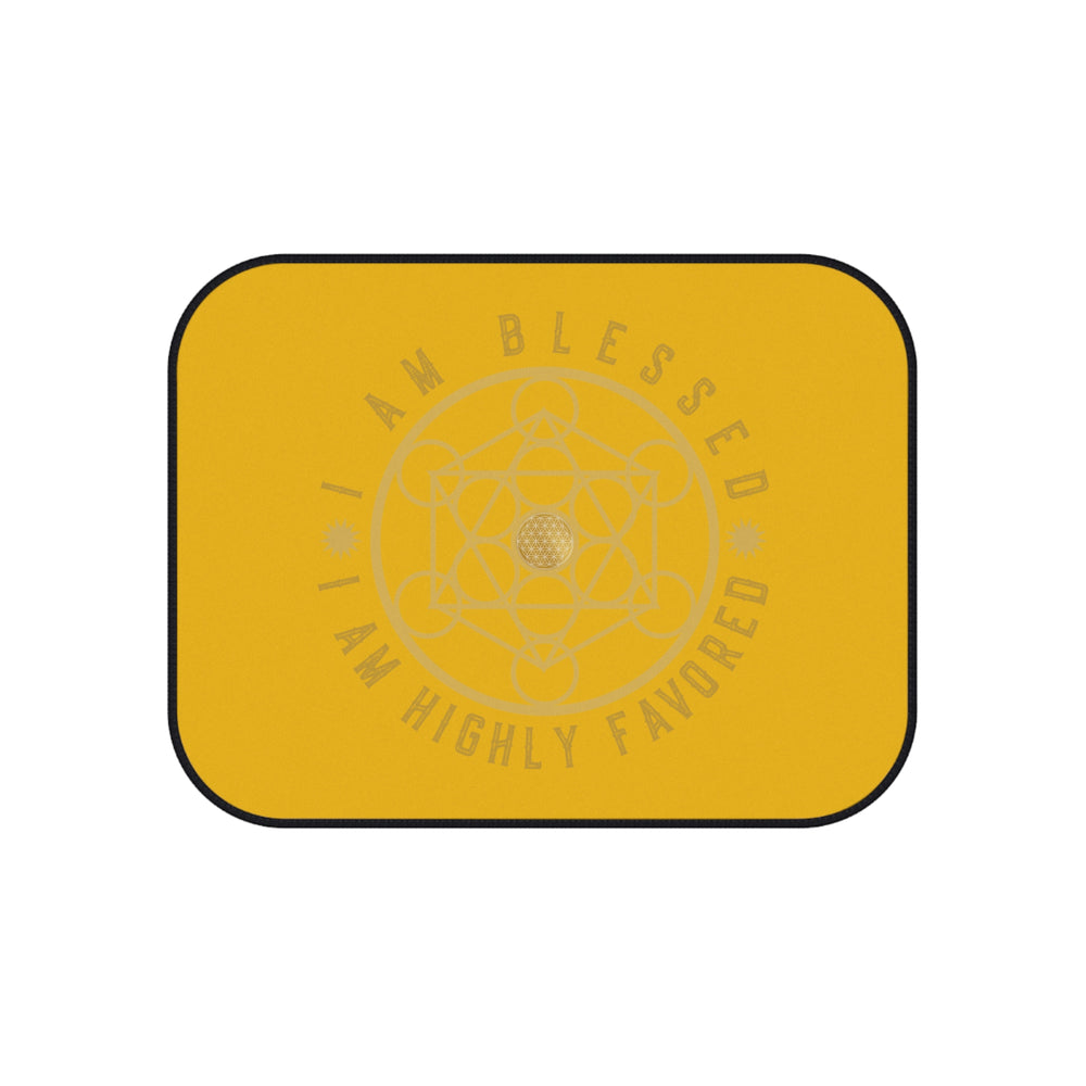 I AM BLESSED I AM HIGHLY FAVORED - Car Mats (Set of 4) - Yellow