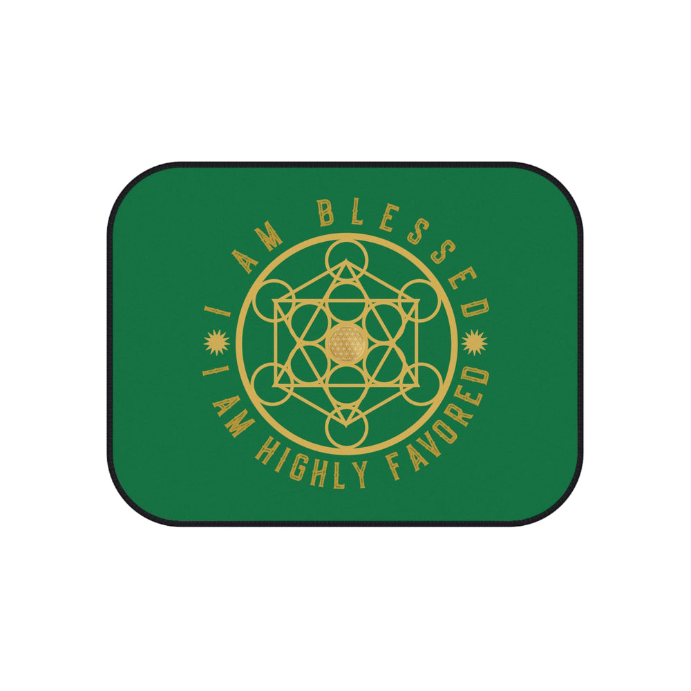 I AM BLESSED I AM HIGHLY FAVORED - Car Mats (Set of 4) - Green