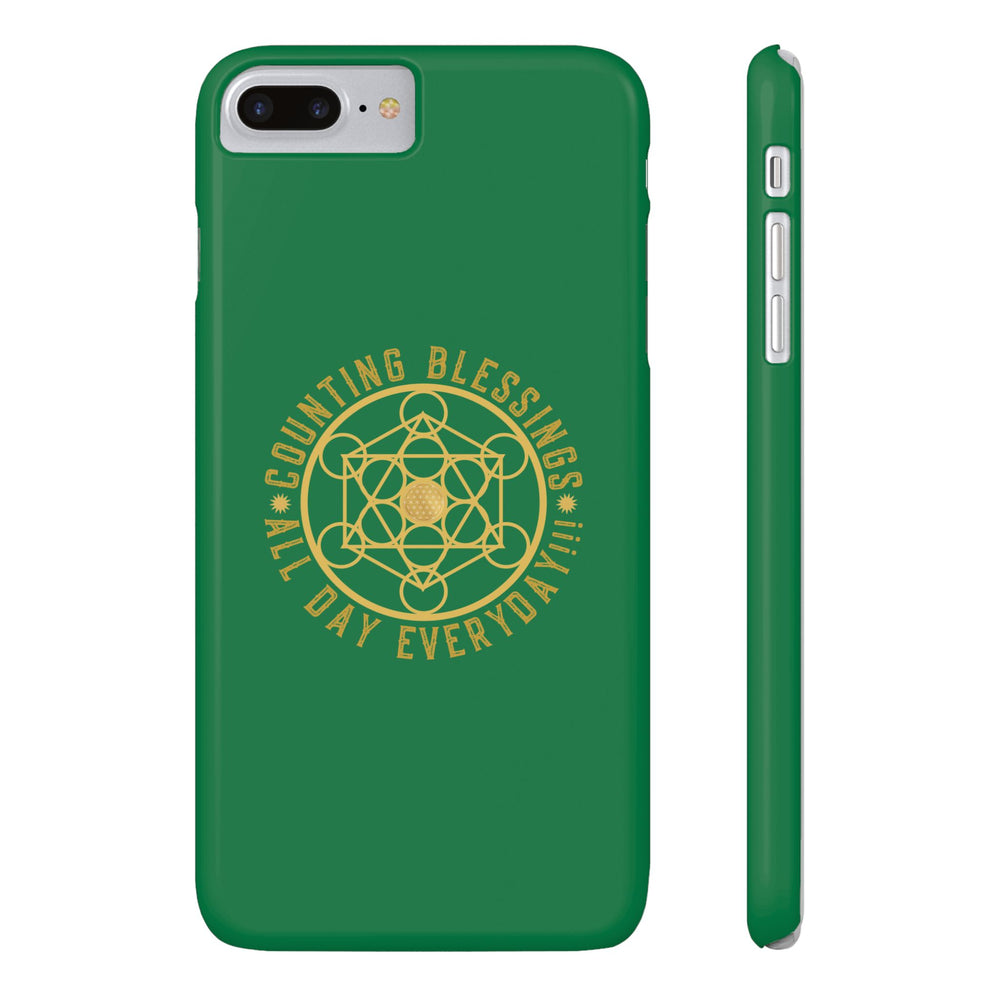 COUNTING BLESSINGS ALL DAY EVERYDAY!!! - Slim Phone Cases, Case-Mate - GREEN