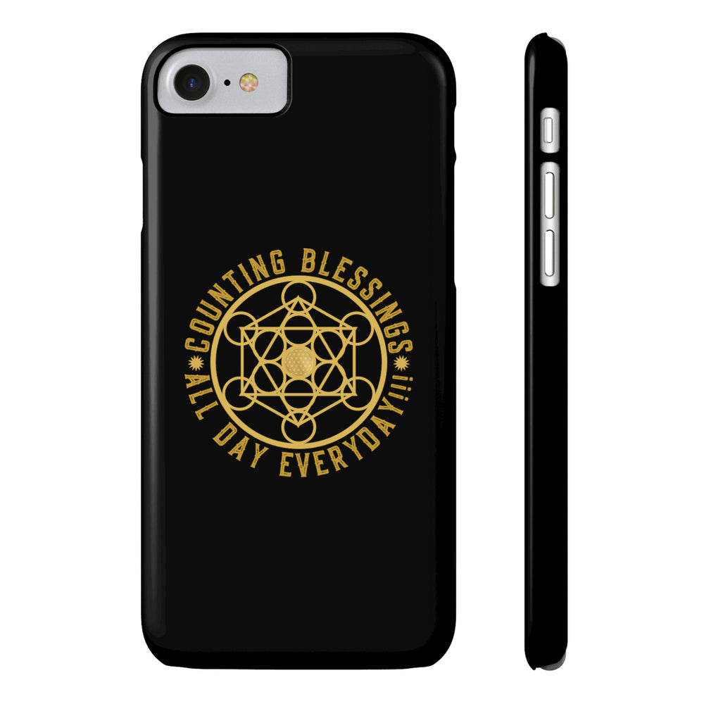 COUNTING BLESSINGS ALL DAY EVERYDAY!!! - Slim Phone Cases, Case-Mate - Black