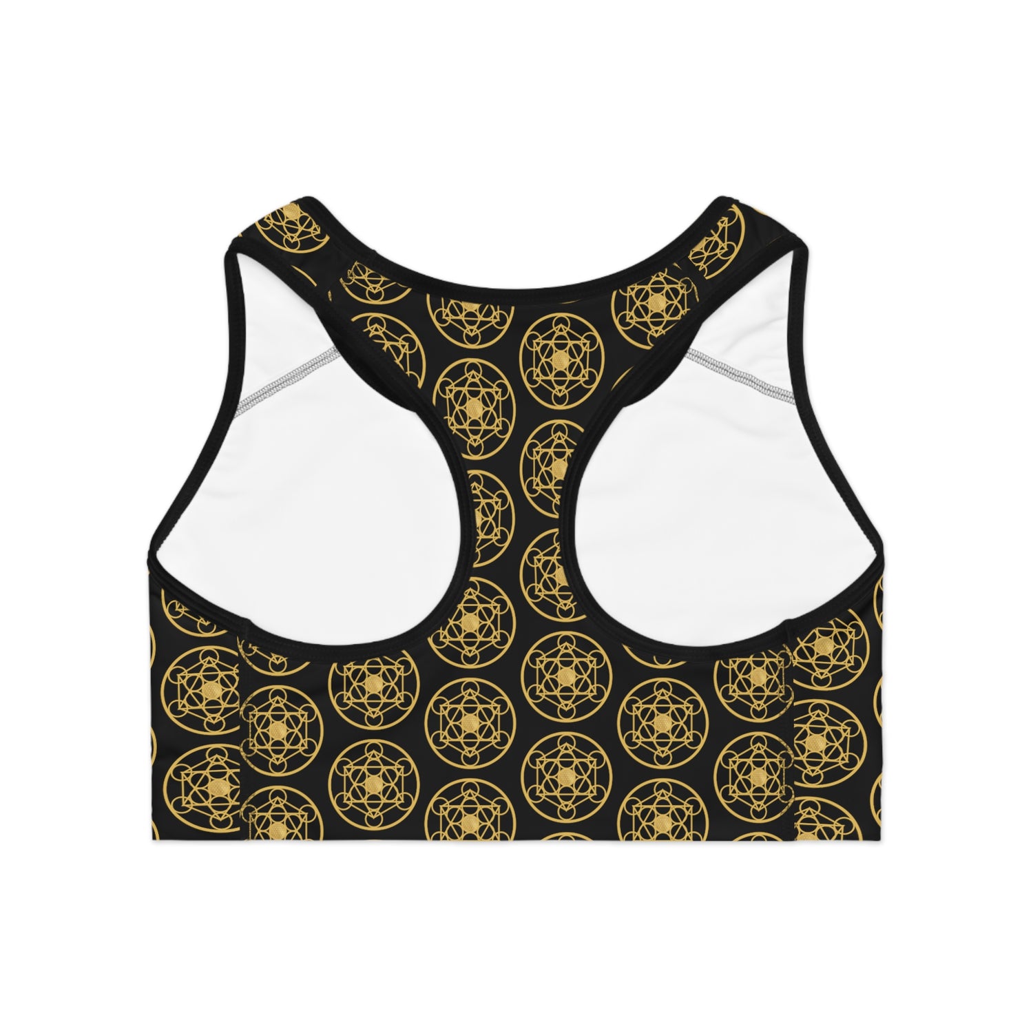 BLESSED - Boxed Design - Sports Bra (AOP) - BLACK