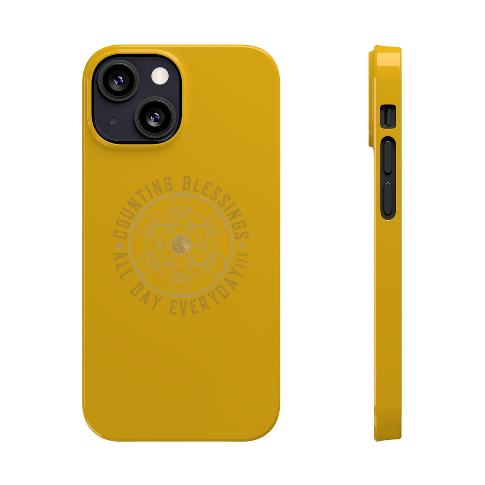 COUNTING BLESSINGS ALL DAY EVERYDAY!!! - Slim Phone Cases, Case-Mate - YELLOW