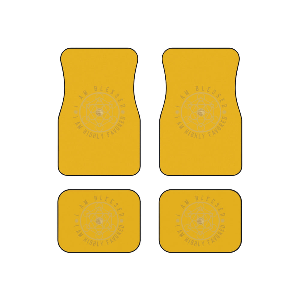 I AM BLESSED I AM HIGHLY FAVORED - Car Mats (Set of 4) - Yellow