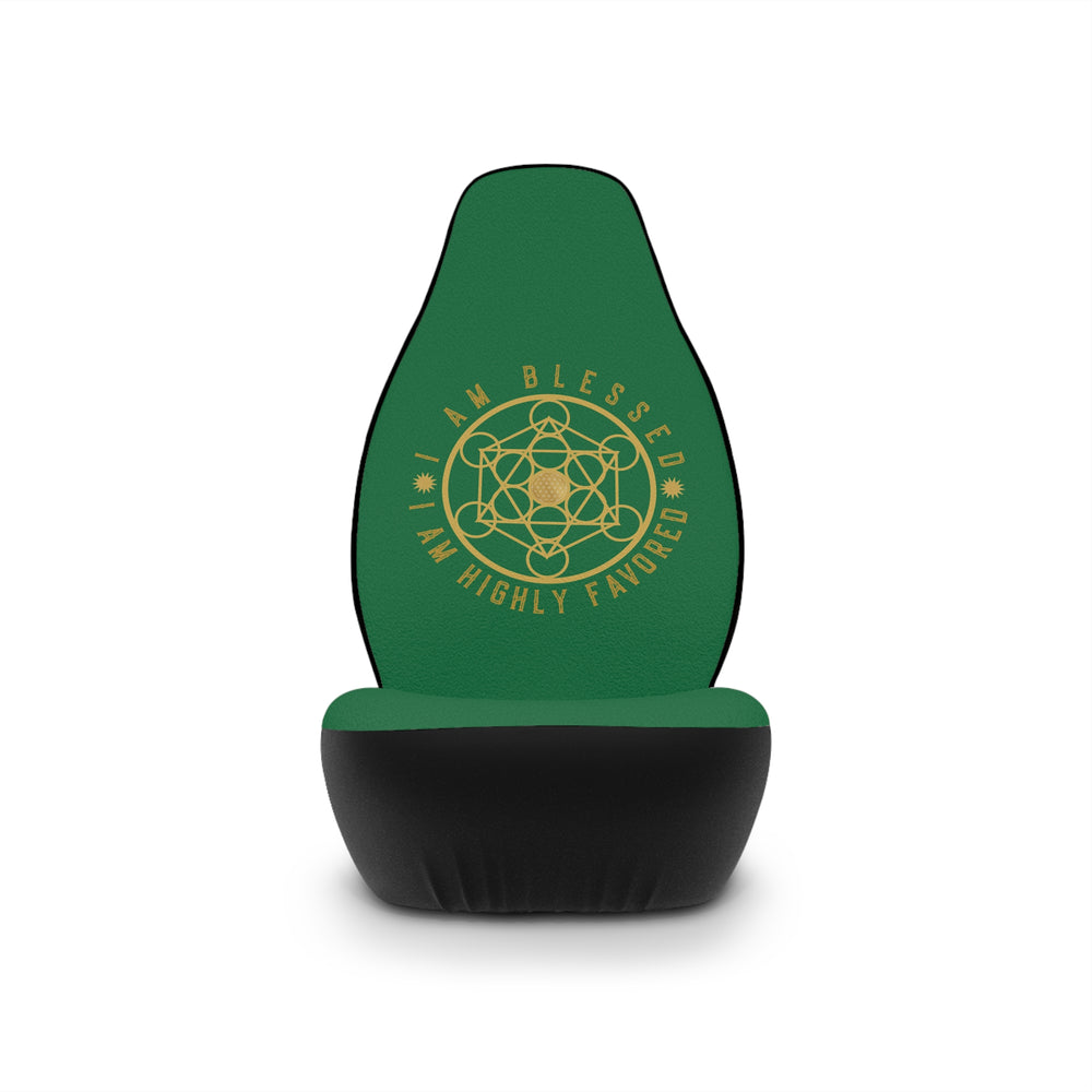 I AM BLESSED I AM HIGHLY FAVORED - Car Seat Covers - Green
