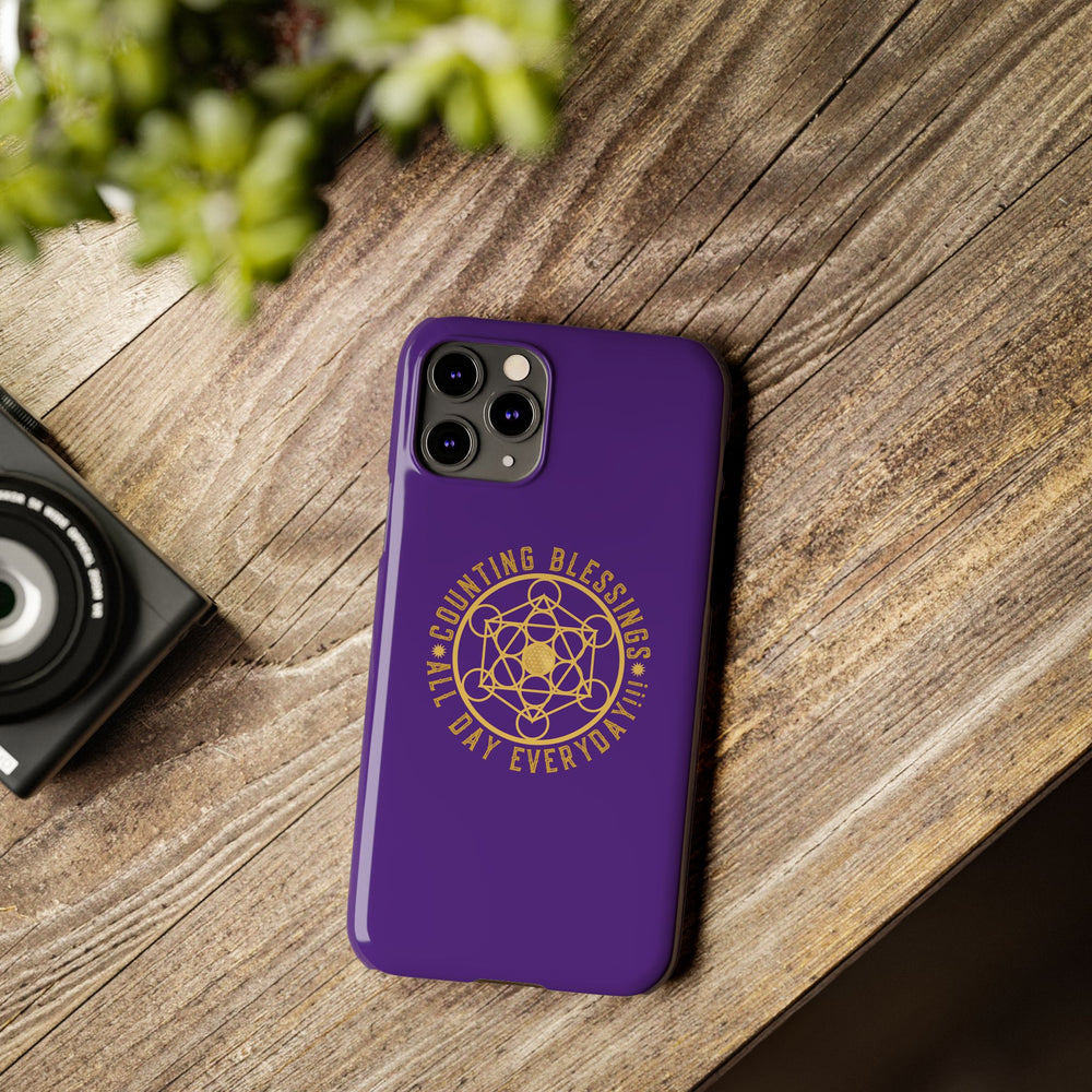 COUNTING BLESSINGS ALL DAY EVERYDAY!!! - Slim Phone Cases, Case-Mate - PURPLE