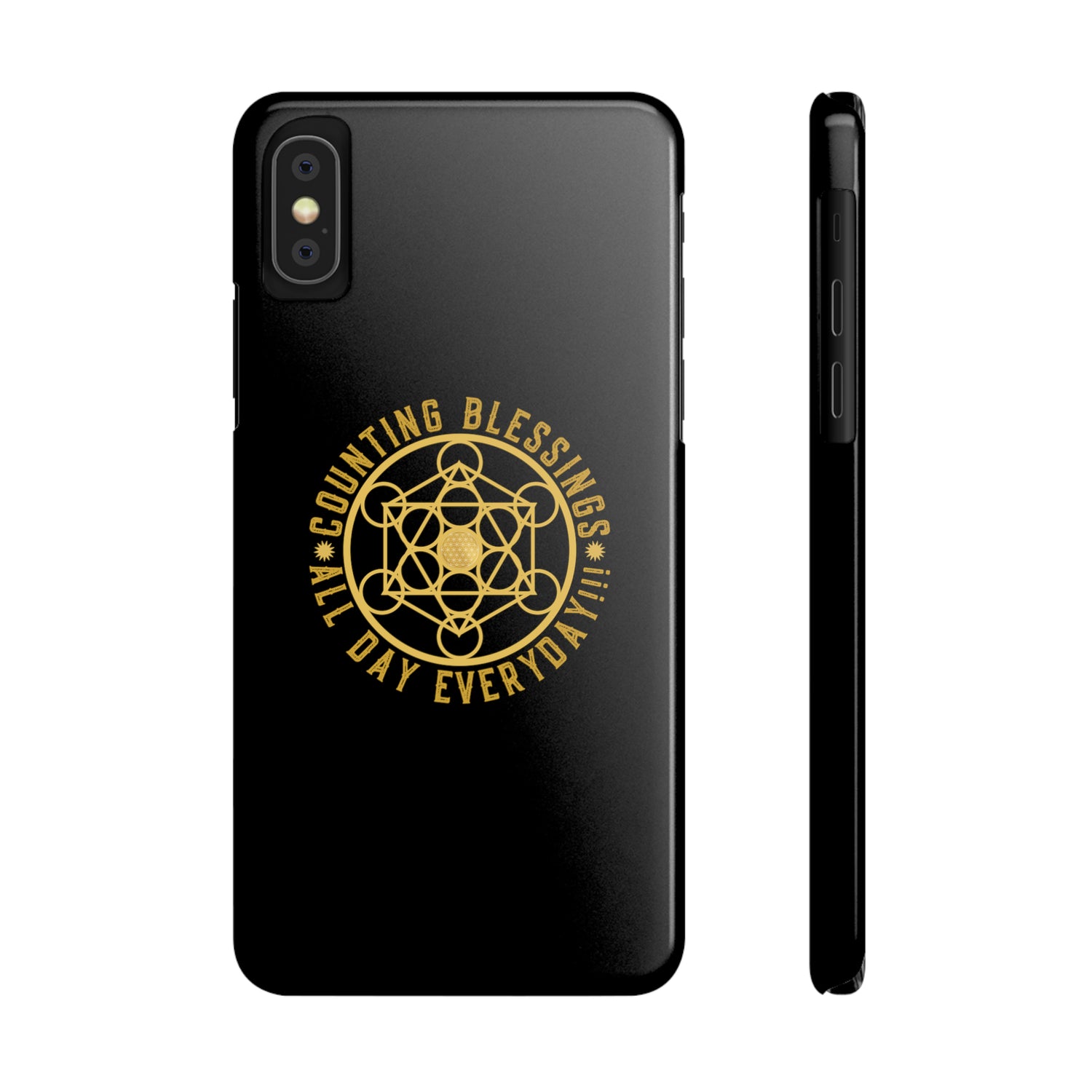 COUNTING BLESSINGS ALL DAY EVERYDAY!!! - Slim Phone Cases, Case-Mate - Black