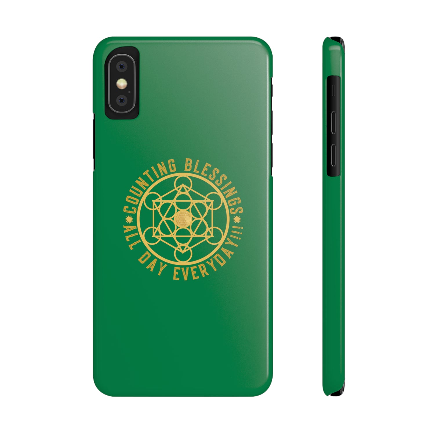 COUNTING BLESSINGS ALL DAY EVERYDAY!!! - Slim Phone Cases, Case-Mate - Green