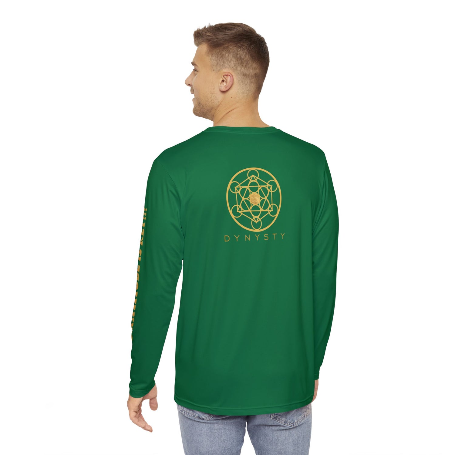 GRATITUDE IS KEY!!! Men's Long Sleeve Shirt (AOP) - GREEN