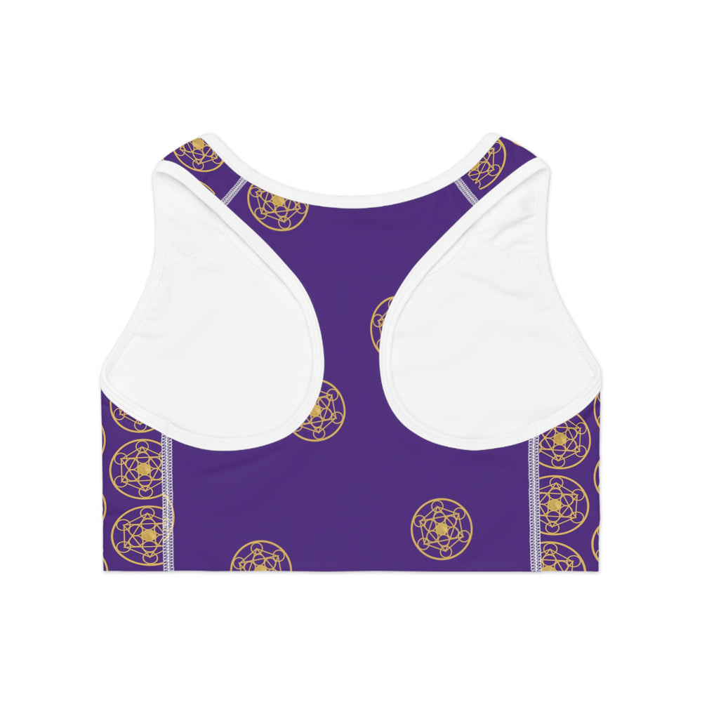 BLESSED - Pattern Design - Sports Bra (AOP)  - PURPLE