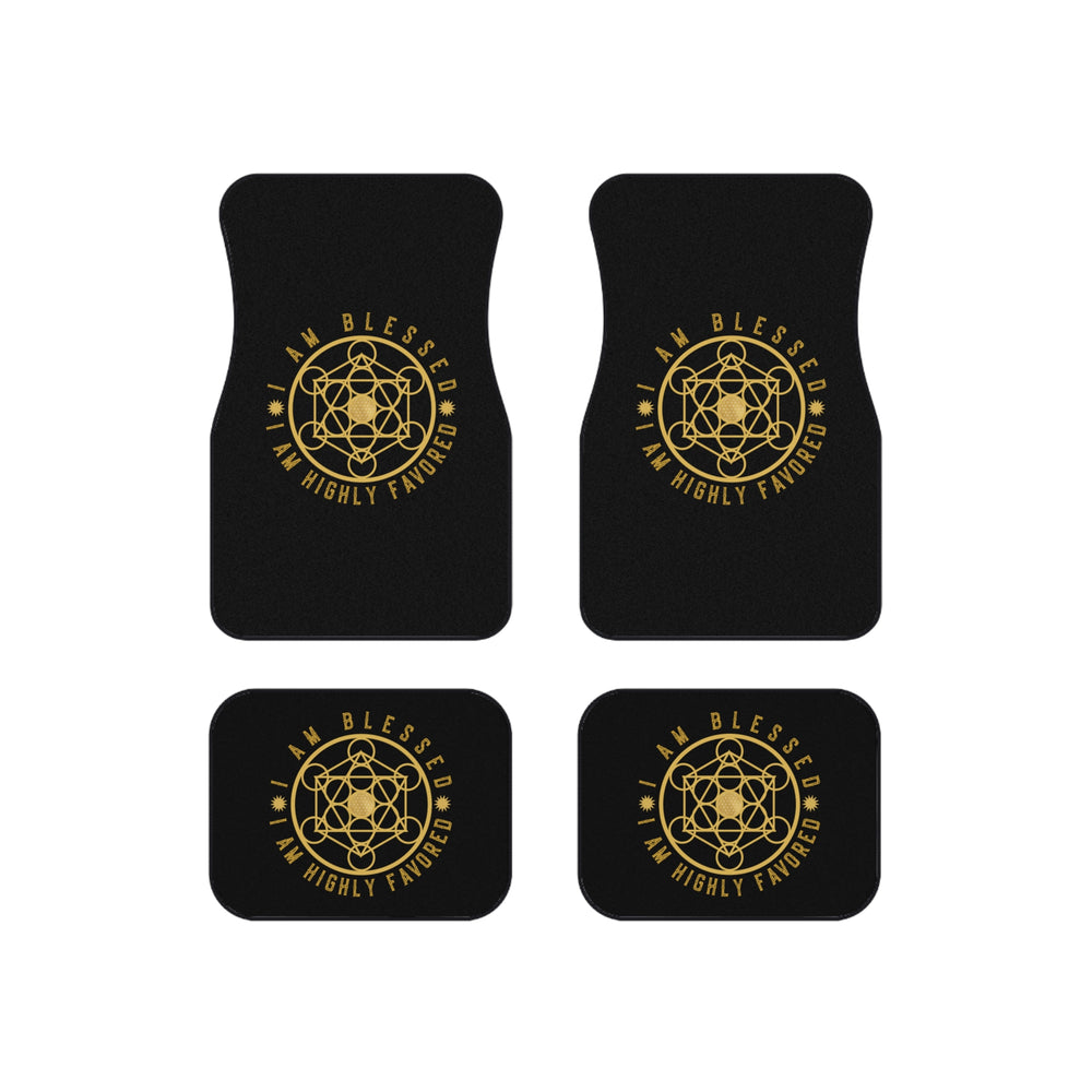 I AM BLESSED I AM HIGHLY FAVORED - Car Mats (Set of 4) - Black