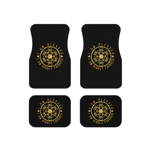 I AM BLESSED I AM HIGHLY FAVORED - Car Mats (Set of 4) - Black