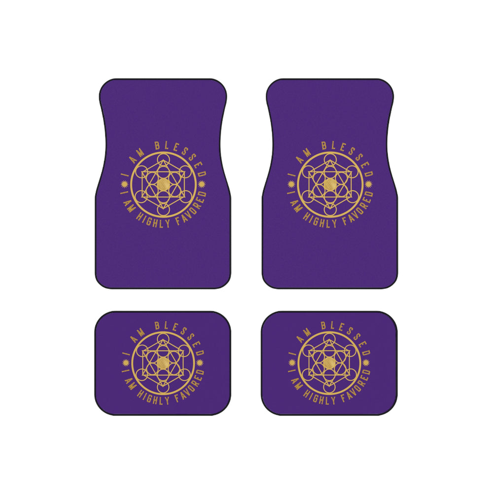 I AM BLESSED I AM HIGHLY FAVORED - Car Mats (Set of 4) - Purple