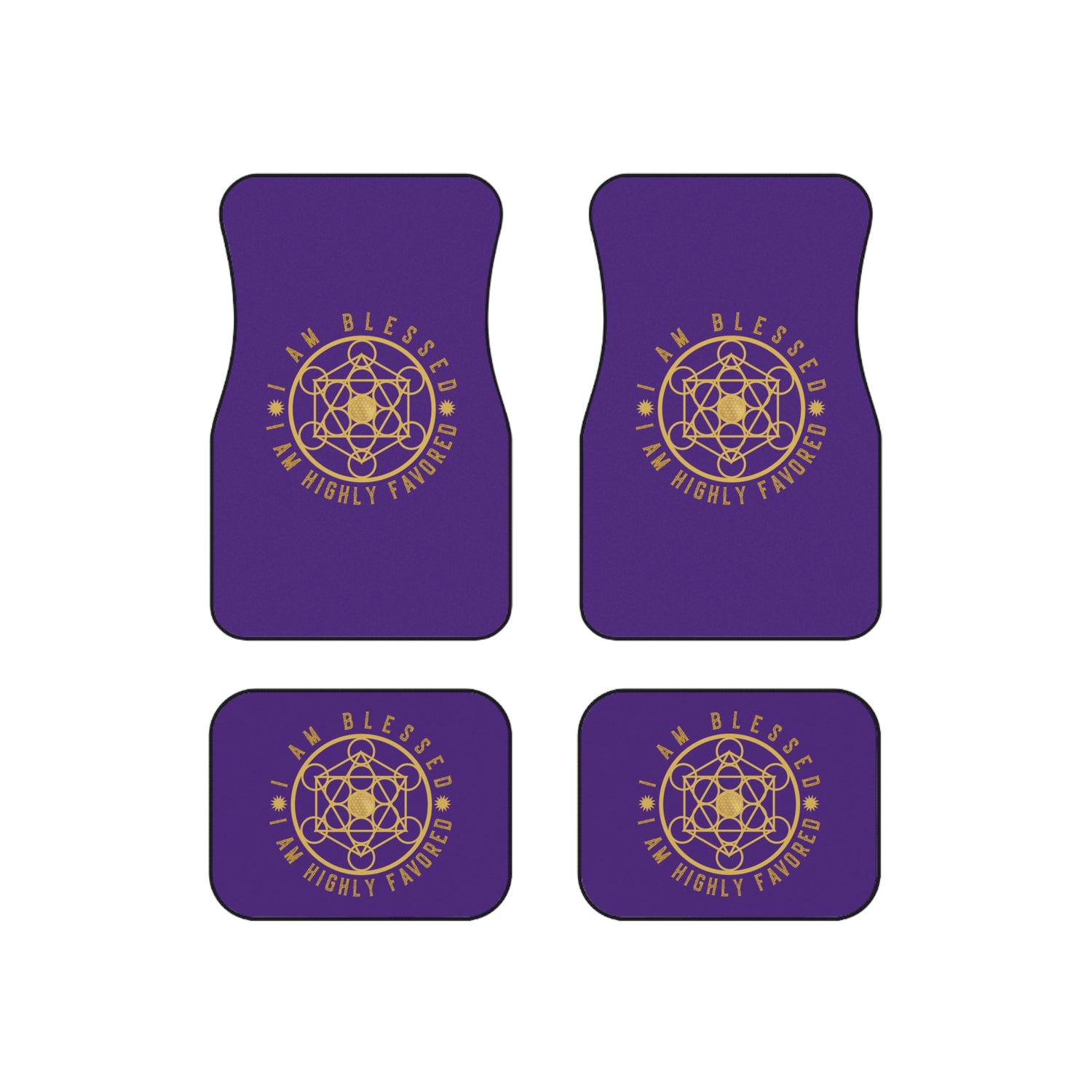 I AM BLESSED I AM HIGHLY FAVORED - Car Mats (Set of 4) - Purple