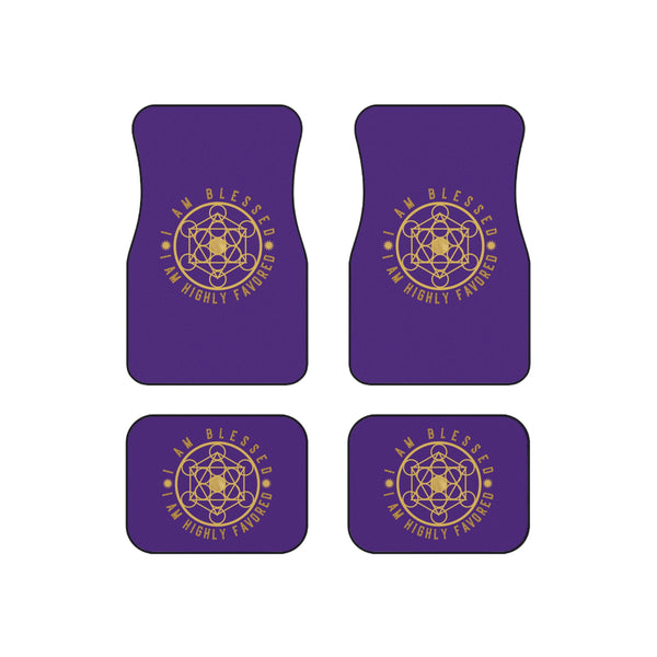 I AM BLESSED I AM HIGHLY FAVORED - Car Mats (Set of 4) - Purple