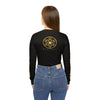 GRATITUDE IS KEY!!! Women's Long Sleeve V-neck Shirt (AOP) - BLACK