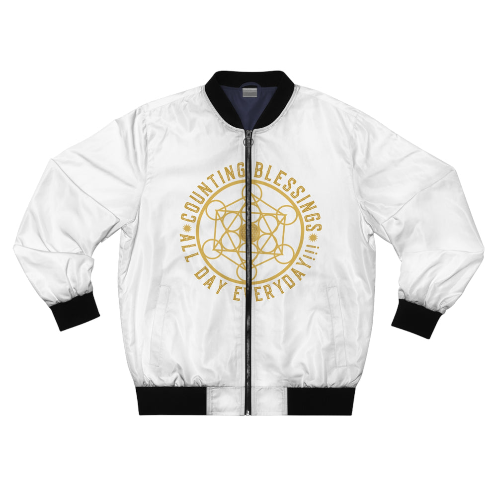 COUNTING BLESSINGS ALL DAY EVERYDAY - Men's Bomber Jacket (AOP) -