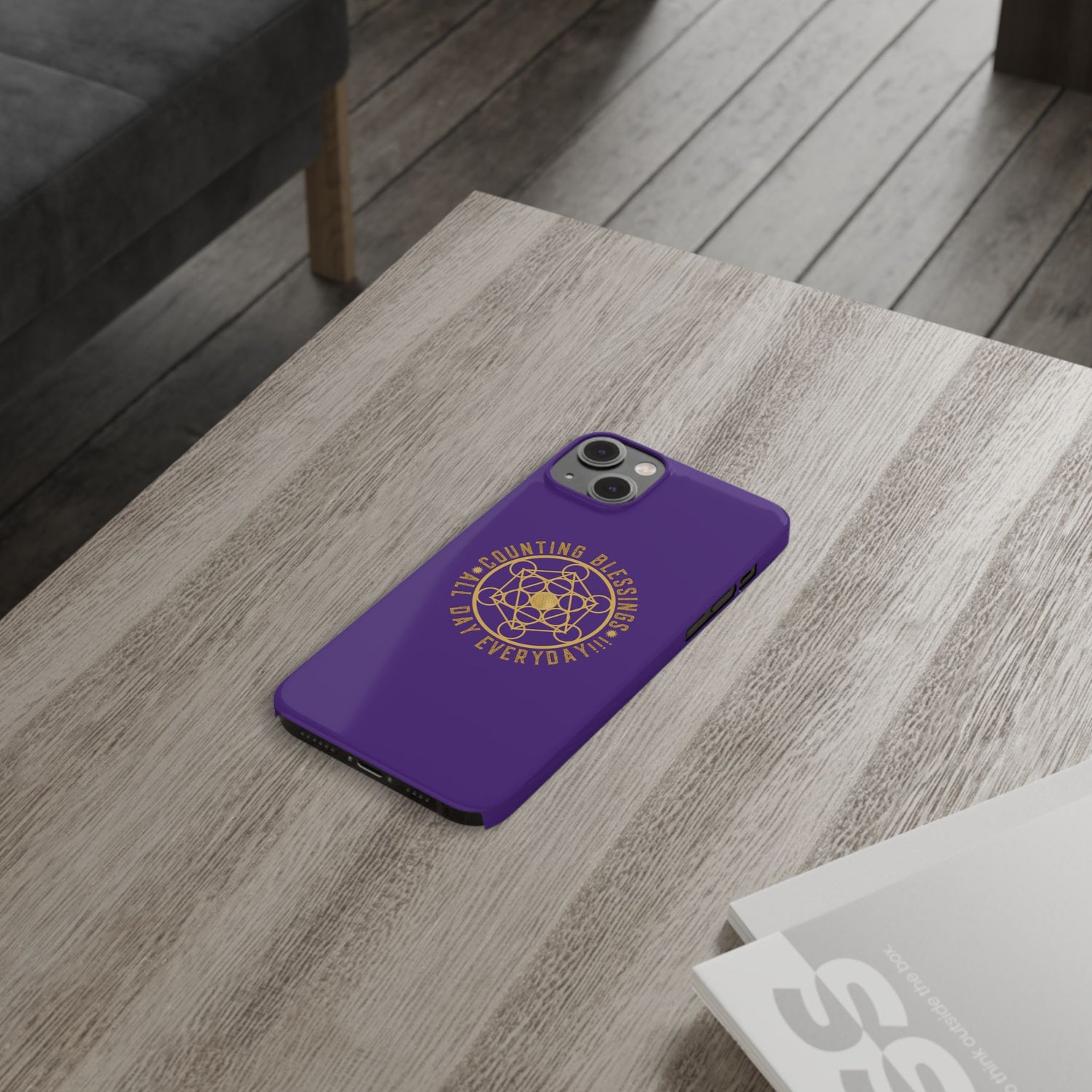 COUNTING BLESSINGS ALL DAY EVERYDAY!!! - Slim Phone Cases, Case-Mate - PURPLE