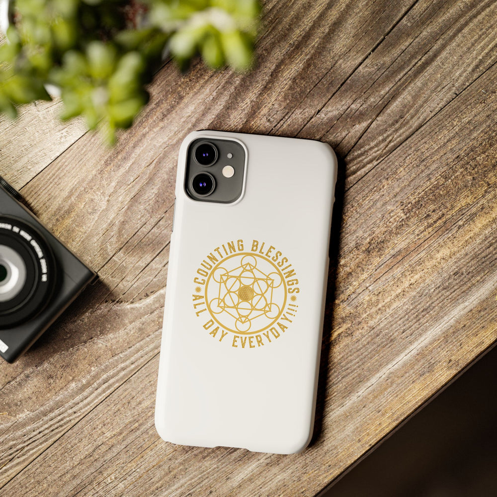 Copy of COUNTING BLESSINGS ALL DAY EVERYDAY!!! - Slim Phone Cases, Case-Mate - YELLOW