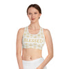 BLESSED - Boxed Design - Sports Bra (AOP)