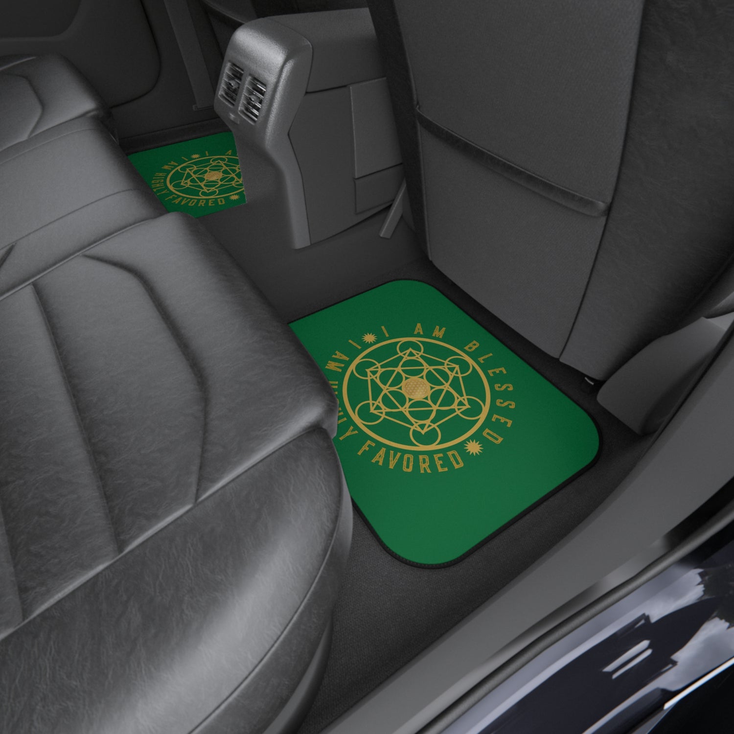 I AM BLESSED I AM HIGHLY FAVORED - Car Mats (Set of 4) - Green