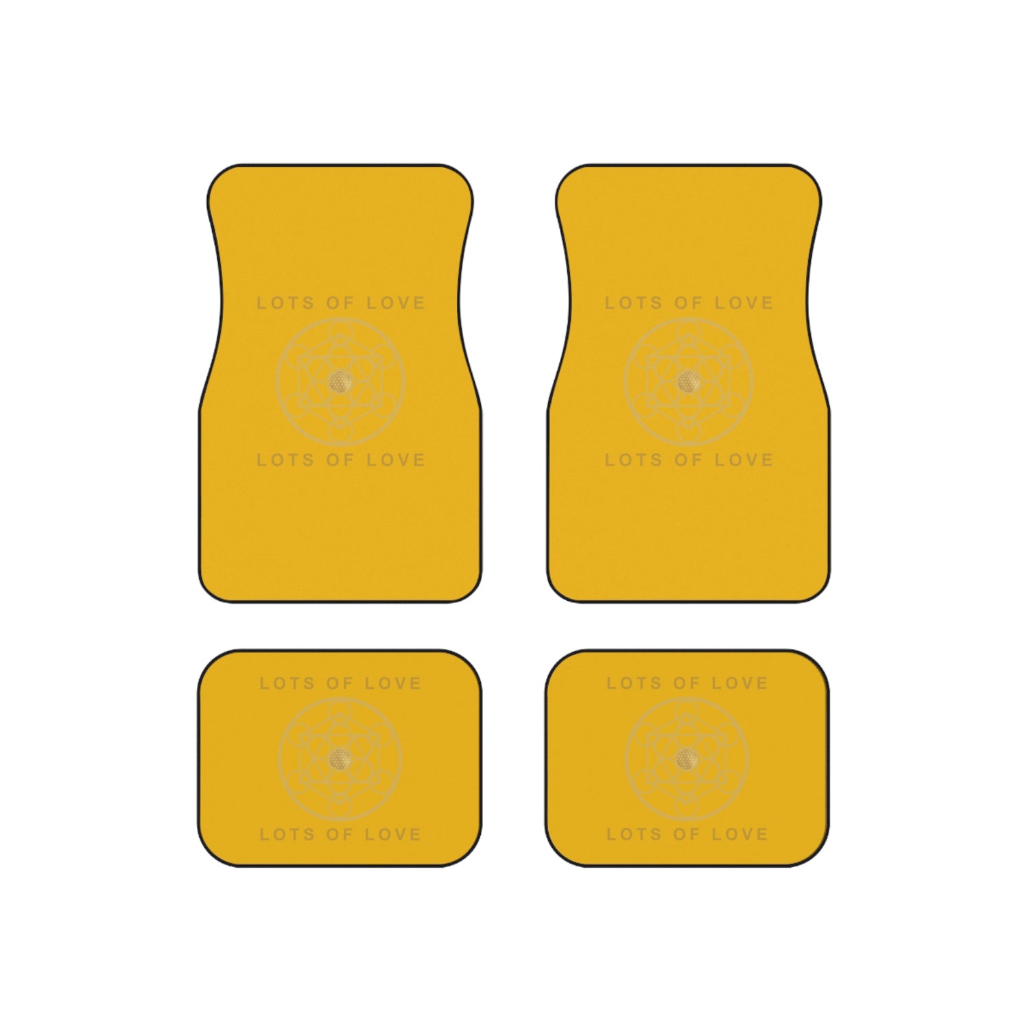 LOTS OF LOVE - Car Mats (Set of 4) - YELLOW