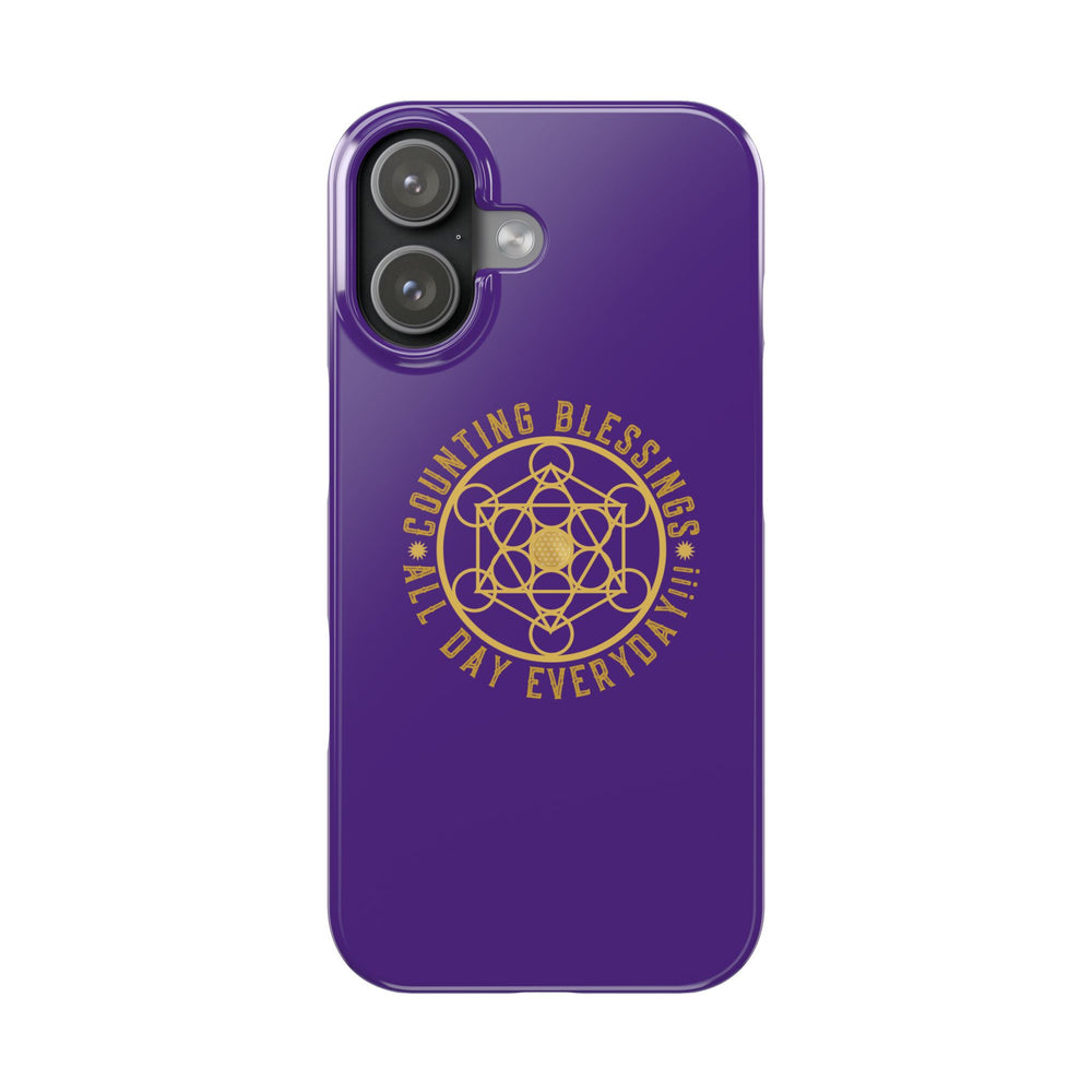 COUNTING BLESSINGS ALL DAY EVERYDAY!!! - Slim Phone Cases, Case-Mate - PURPLE